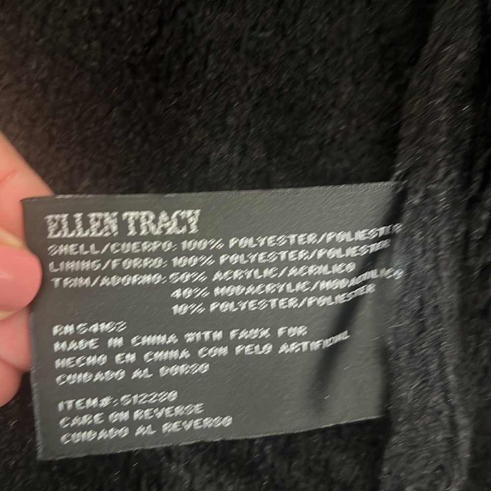 Ellen Tracy Faux Suede & Fur Hooded Coat - Picture 11 of 15